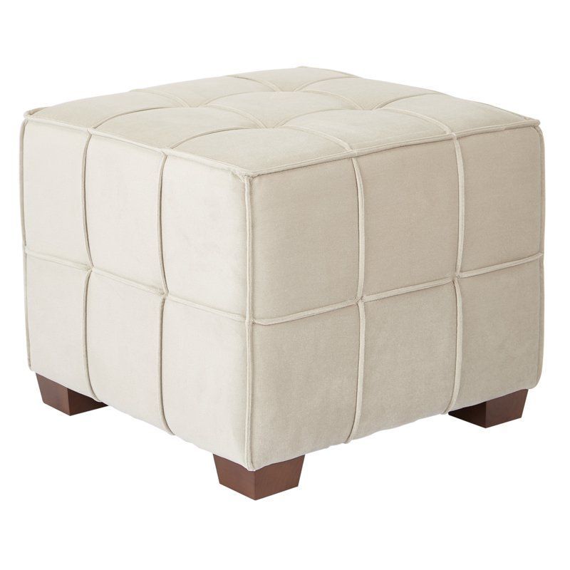 Mirryah Tufted Cube Ottoman | Tufted Ottoman, Cube Ottoman, Fabric Ottoman With Regard To Gray Fabric Tufted Oval Ottomans (View 2 of 20)