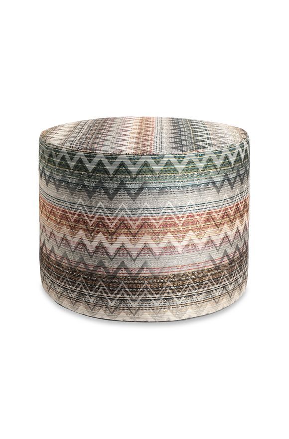 Missoni Poufs | Missonihome Throughout Blue And Beige Ombre Cylinder Pouf Ottomans (View 2 of 20)