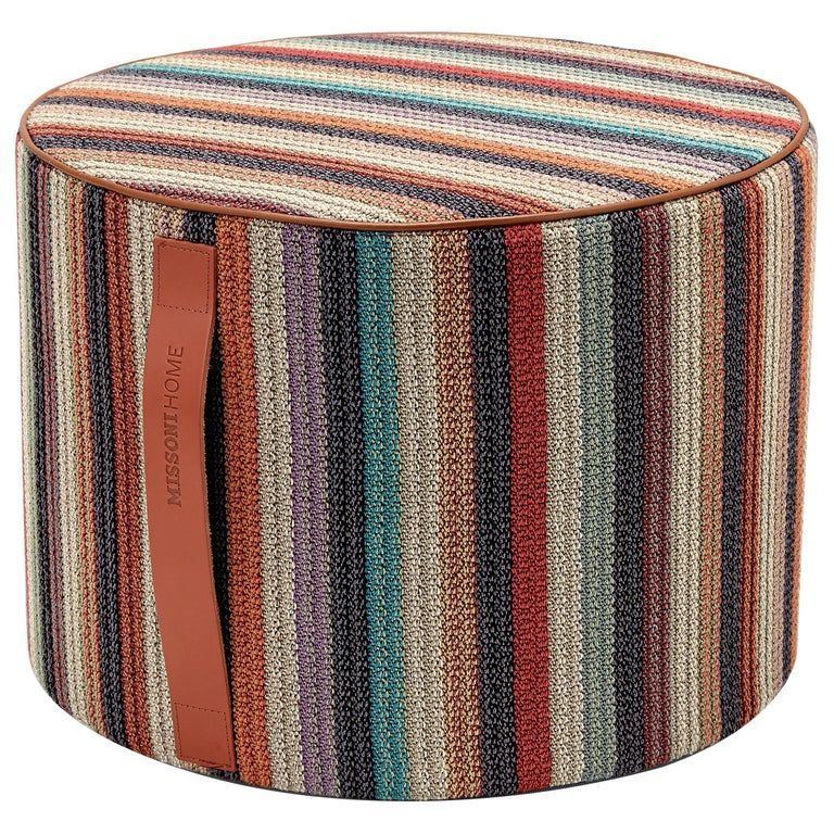 Missonihome Ottoman / Pouf – Vanuatu Striped Woven Cylinder Earth Tones Throughout Gray Stripes Cylinder Pouf Ottomans (View 7 of 20)