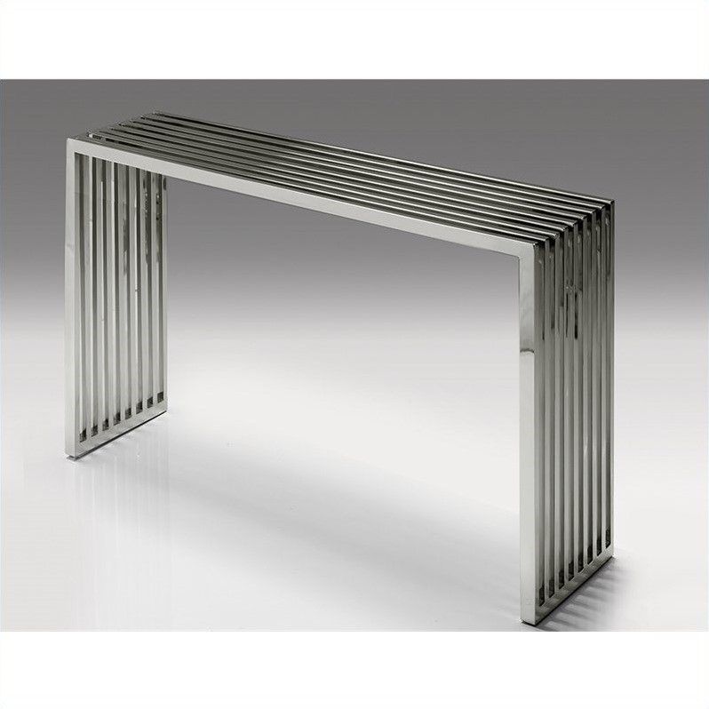Mobital Axel Console Table In Polished Stainless Steel – Wso Axel Stai Pertaining To Silver Stainless Steel Console Tables (View 12 of 20)