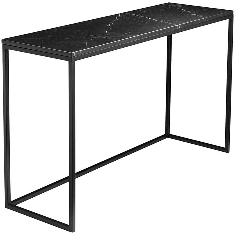 Mobital Onix Marquina Marble Top Console Table In Black – Wso Onix Blac Pertaining To Square Matte Black Console Tables (View 6 of 20)