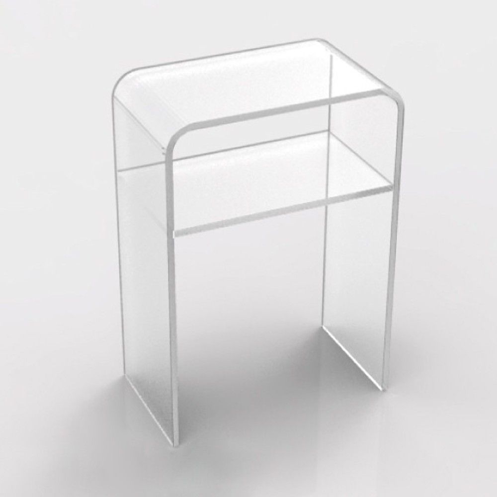 Modern Custom Clear Acrylic Console Table End Coffee Table With Shelf In Clear Acrylic Console Tables (View 9 of 20)