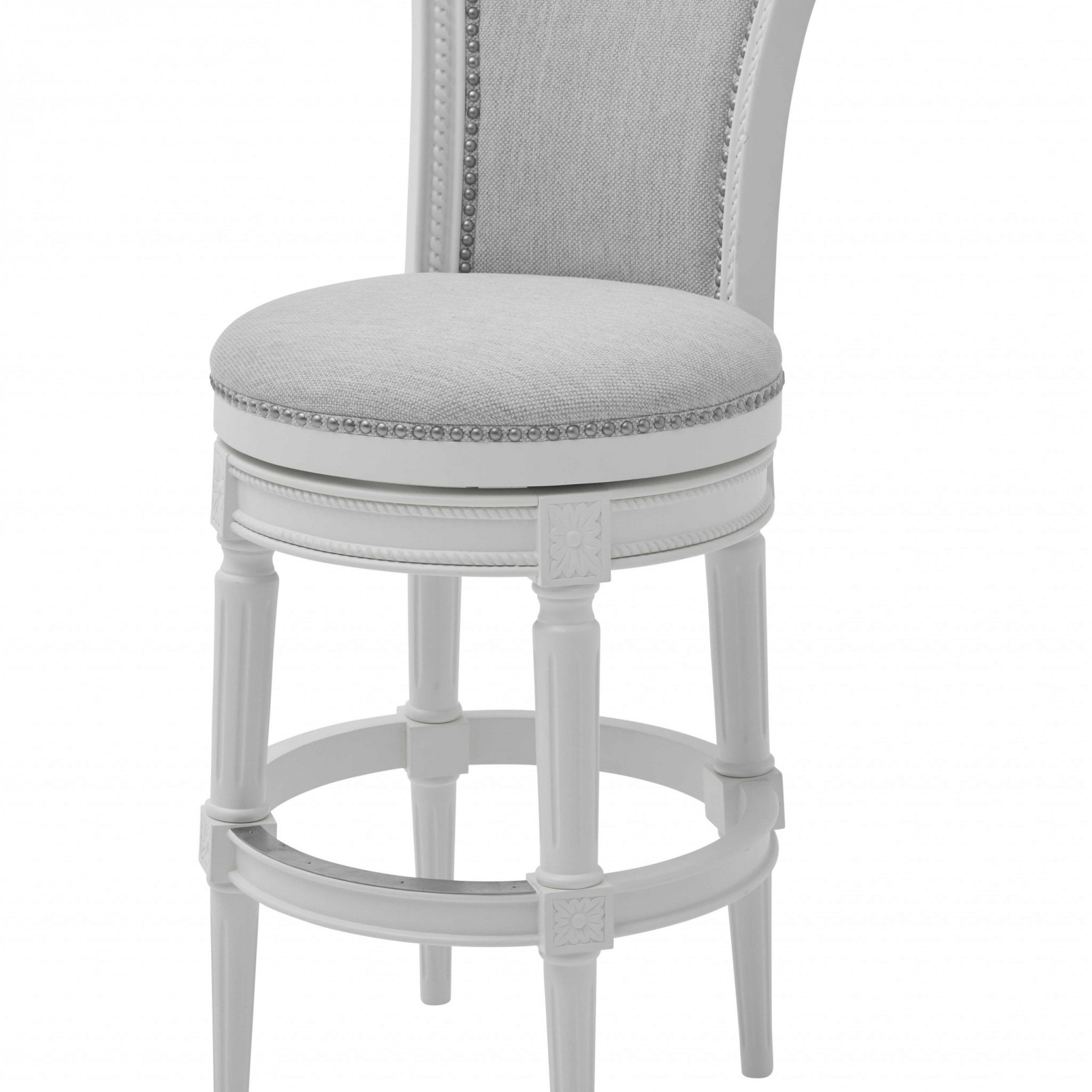 Modern Farmhouse White Swivel Bar Stool Regarding White Washed Wood Accent Stools (View 12 of 20)