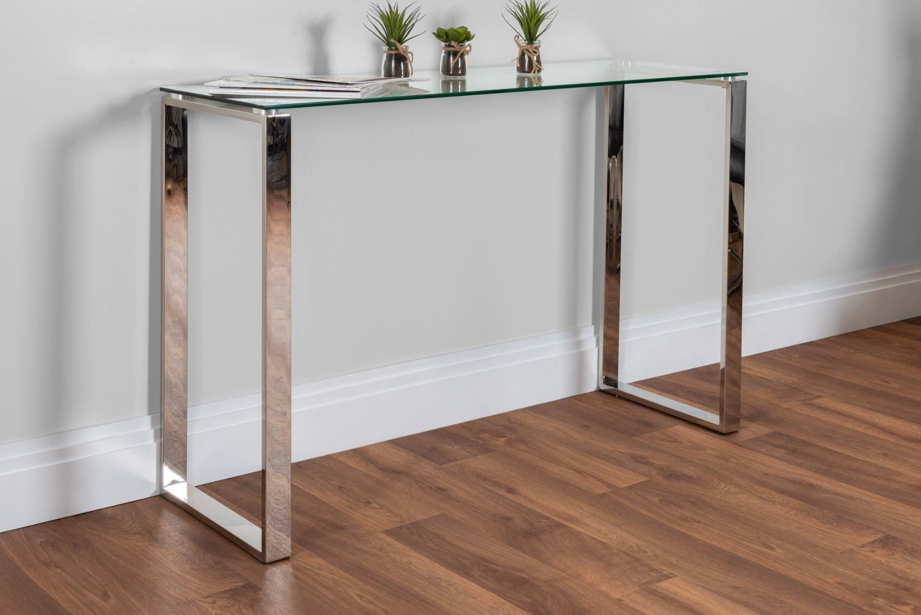 Modern Glass & Chrome Console Table | Furniturebox Within Glass And Chrome Console Tables (View 9 of 20)