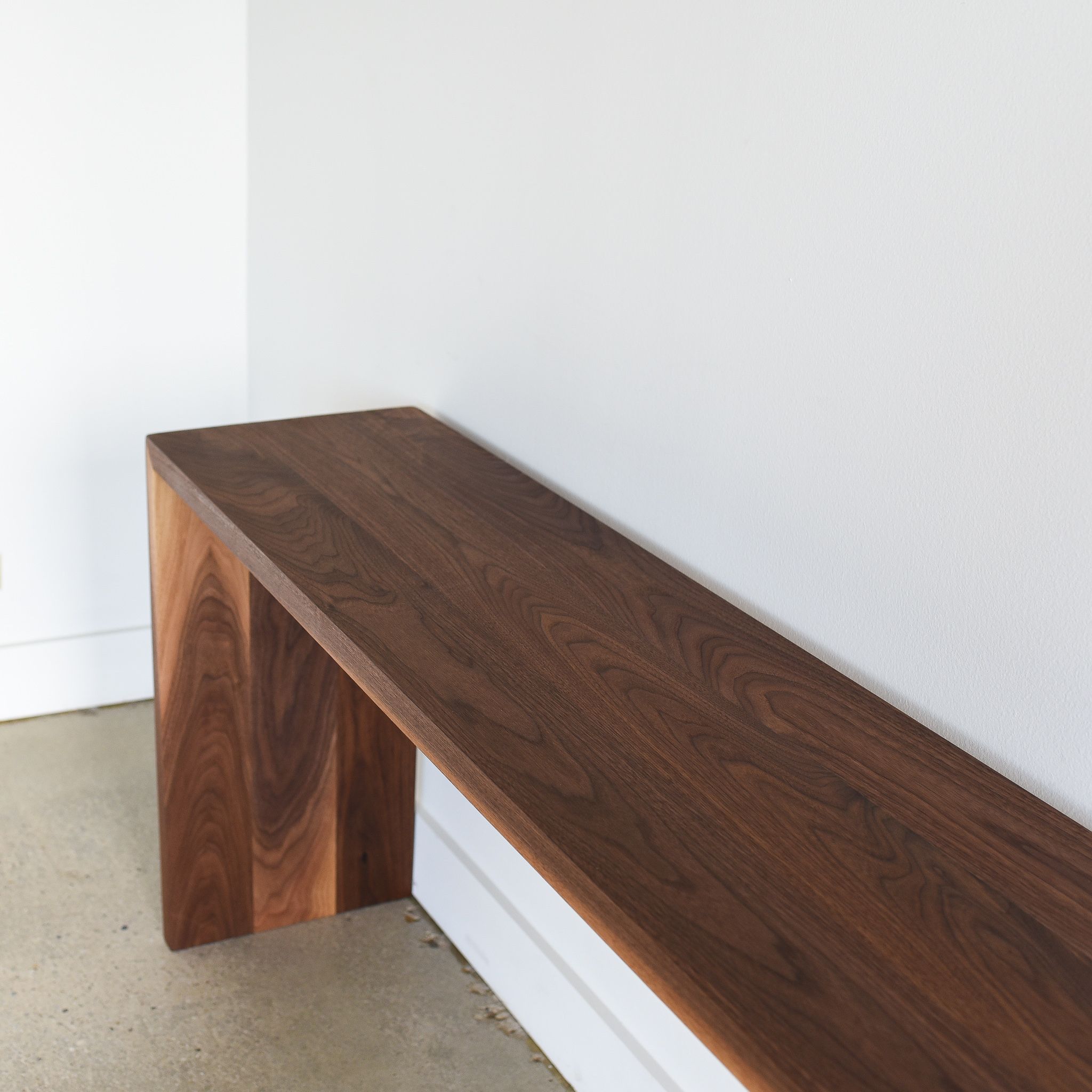 Modern Walnut Console Table – What We Make In Walnut Wood And Gold Metal Console Tables (View 8 of 20)