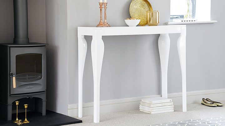 Modern White Gloss Console Table | Styling And Storage | Uk Within White Gloss And Maple Cream Console Tables (View 1 of 20)