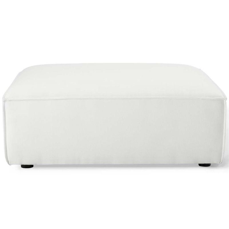 Modway Restore Fabric Upholstered Ottoman In White – Eei 3873 Whi Regarding White Wool Square Pouf Ottomans (View 7 of 20)