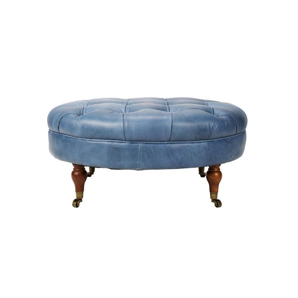 Moe's Home Collection – Cadman Leather Ottoman Blue – Qn 1003 26 Inside Blue Woven Viscose Square Pouf Ottomans (View 9 of 20)