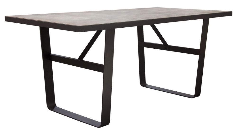 Monterey Rustic Oak Wood/black Metal Dining Tablediamond Sofa Regarding Rustic Oak And Black Console Tables (Gallery 19 of 20)