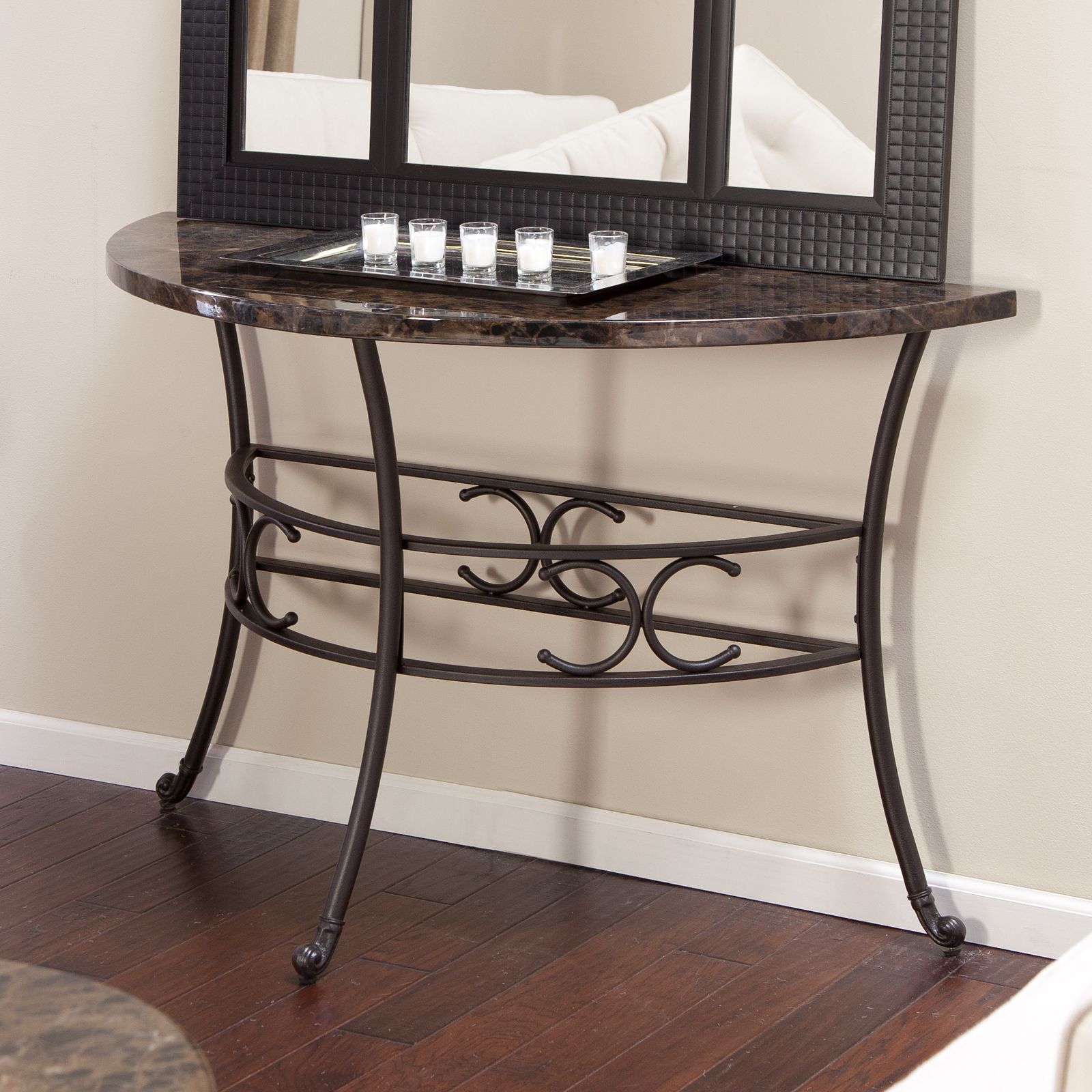 Muschio Faux Marble Console Table At Hayneedle Intended For Marble And White Console Tables (View 5 of 20)