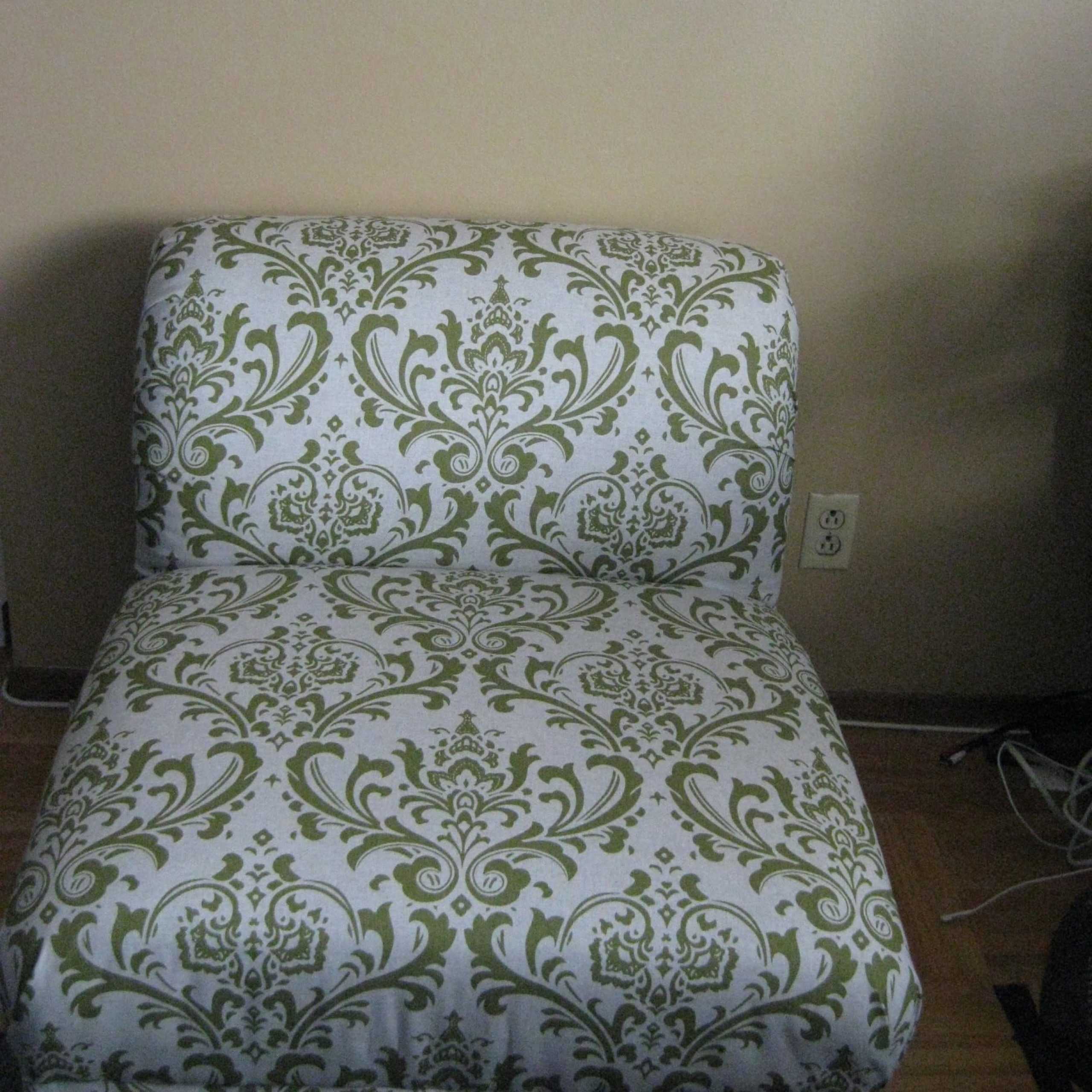 My First Reupholstery Project. Green Floral Fabric (View 18 of 20)
