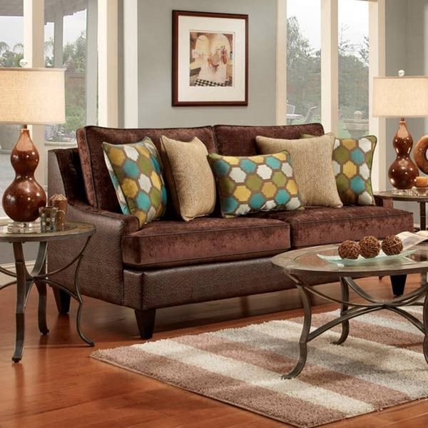 Myco Furniture – Monte Carlo Chocolate Sofa – Jh 2128 03 S Ch | Brown With Cocoa Console Tables (View 4 of 20)