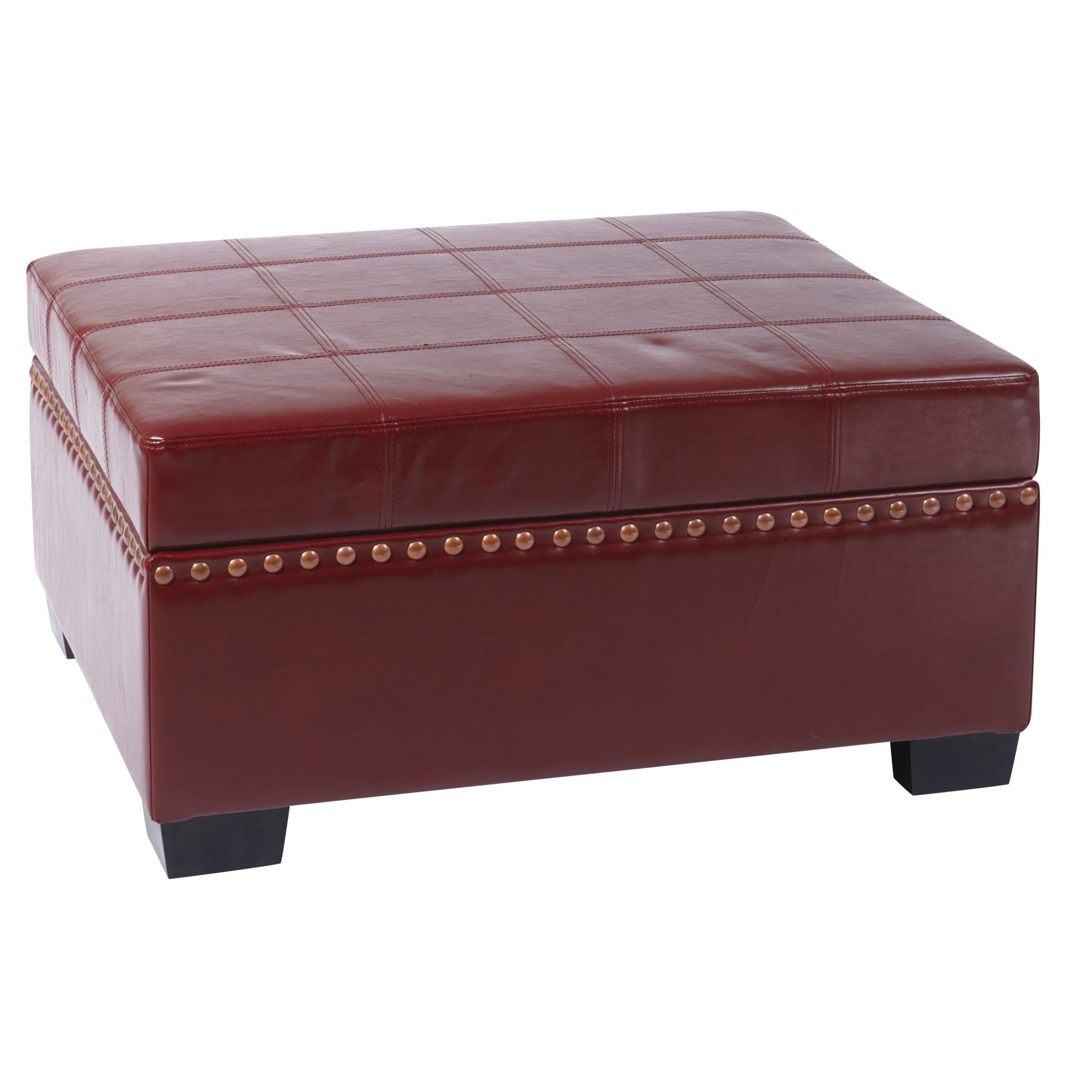 Nailhead Detour Storage Ottoman With Tray, Multiple Colors – Walmart With Multi Color Fabric Storage Ottomans (View 3 of 20)