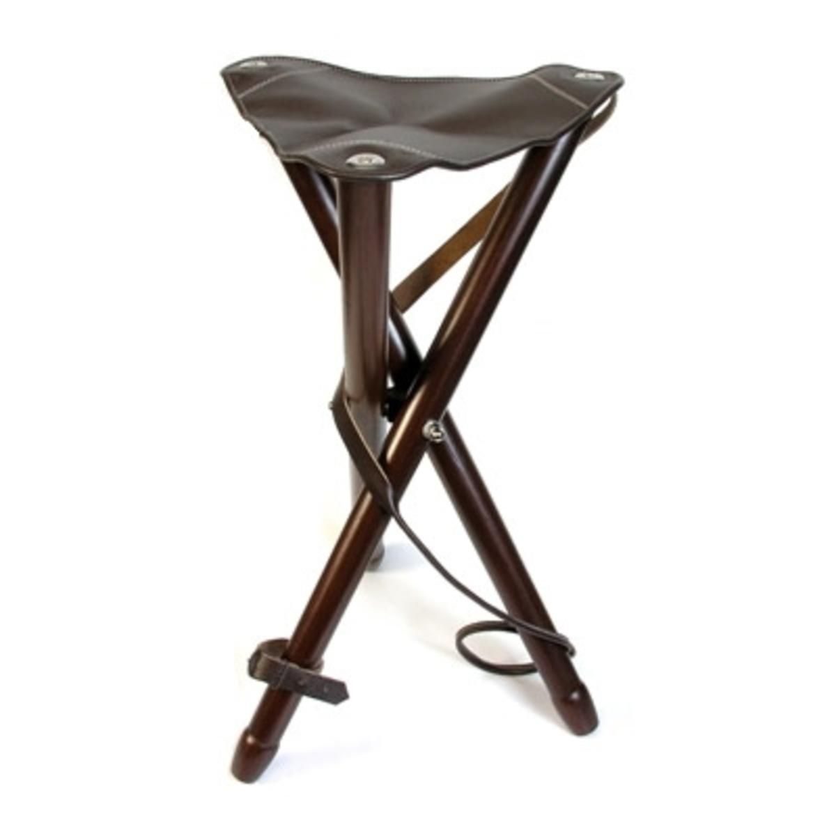 Napier Leather Tripod Stool Brown | Ebay Within Medium Brown Leather Folding Stools (View 14 of 20)