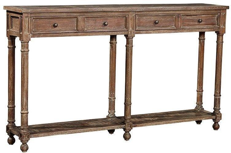 Narrow Heavily Distressed Brown Console Table From Furniture Classics Intended For Brown Console Tables (Gallery 20 of 20)