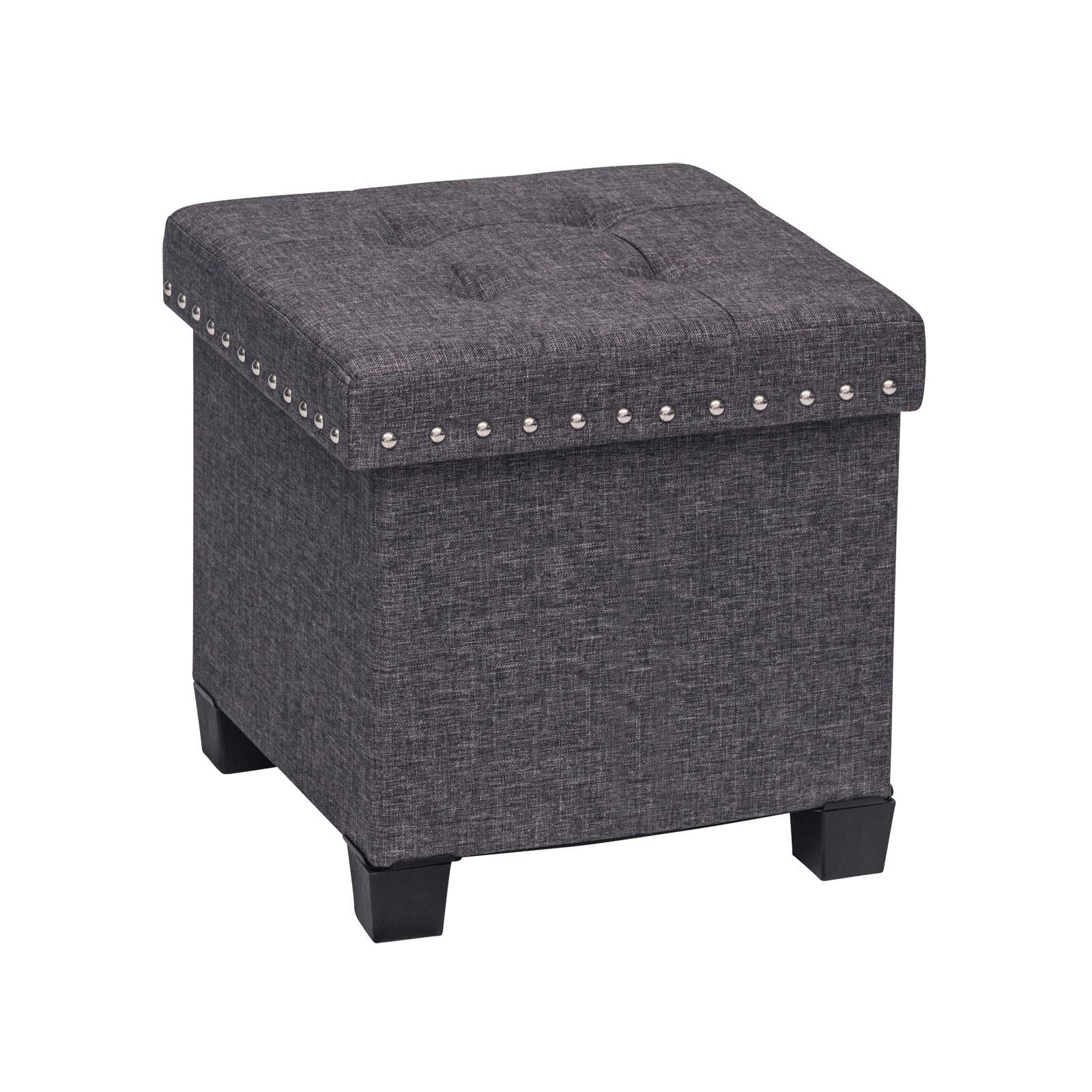 Nathan James Payton Foldable Cube Storage Ottoman Footrest And Seat Within Solid Cuboid Pouf Ottomans (View 7 of 20)