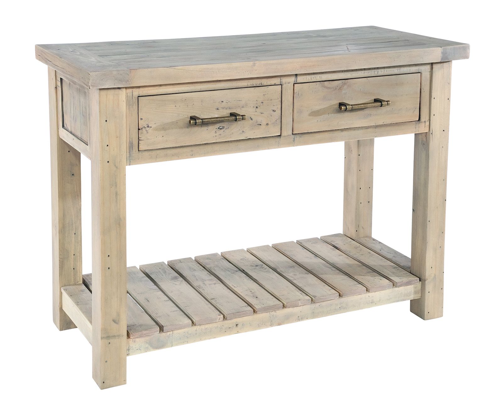 Natural Solid Reclaimed Wood Console Table Throughout Natural Seagrass Console Tables (View 18 of 20)