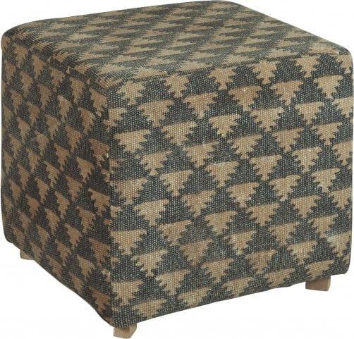 Navy Beige Triangle Pattern Woven Pouf Ottoman From Pulaski | Coleman In Navy Cotton Woven Pouf Ottomans (View 13 of 20)