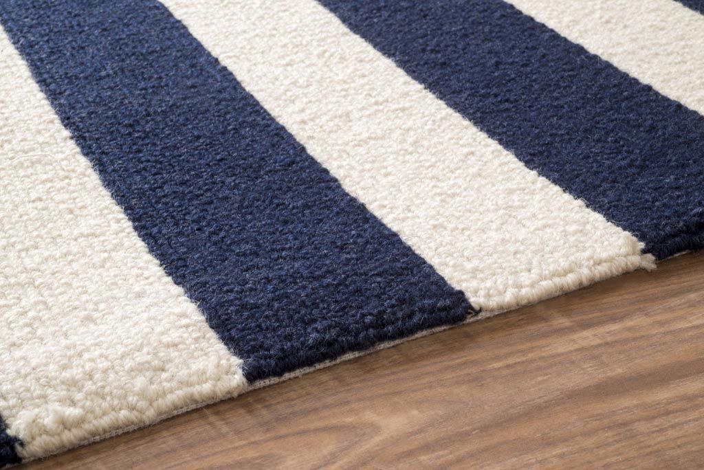 Navy Blue And White Striped Area Rug | Blue And White Rug, Navy Rug, Rugs Regarding Navy Blue And White Striped Ottomans (View 11 of 20)