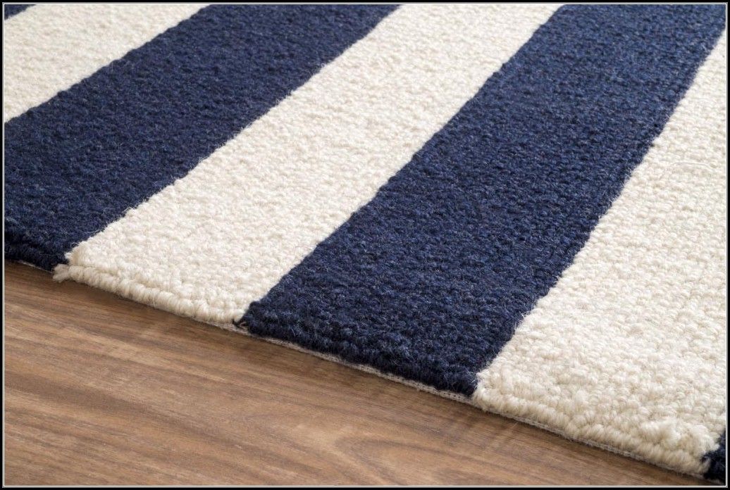 Navy Blue And White Striped Rug – Rugs : Home Decorating Ideas #mzqm13aqay In Navy Blue And White Striped Ottomans (View 16 of 20)