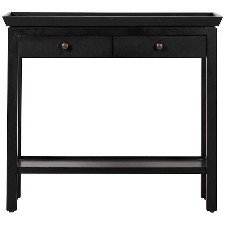 Neptune Aldwych Console Table, Warm Black | Black Console Table, Small With Warm Pecan Console Tables (View 13 of 20)