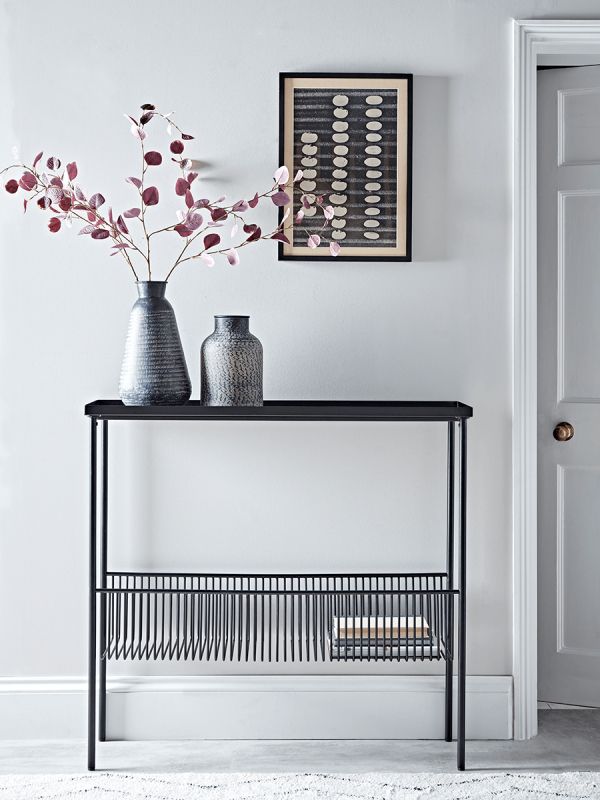 New Slim Black Metal Storage Console – Console Tables – Dining, Coffee Inside Dark Coffee Bean Console Tables (Gallery 20 of 20)