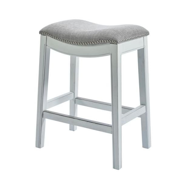 Newridge Home Goods Newridge White Bar Height Stool Nr100133 Fbs Aw Regarding White Washed Wood Accent Stools (View 15 of 20)