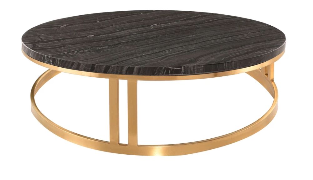 Nicola Coffee Table In Black Marble & Brushed Gold Designnuevo Pertaining To Square Black And Brushed Gold Console Tables (View 15 of 20)