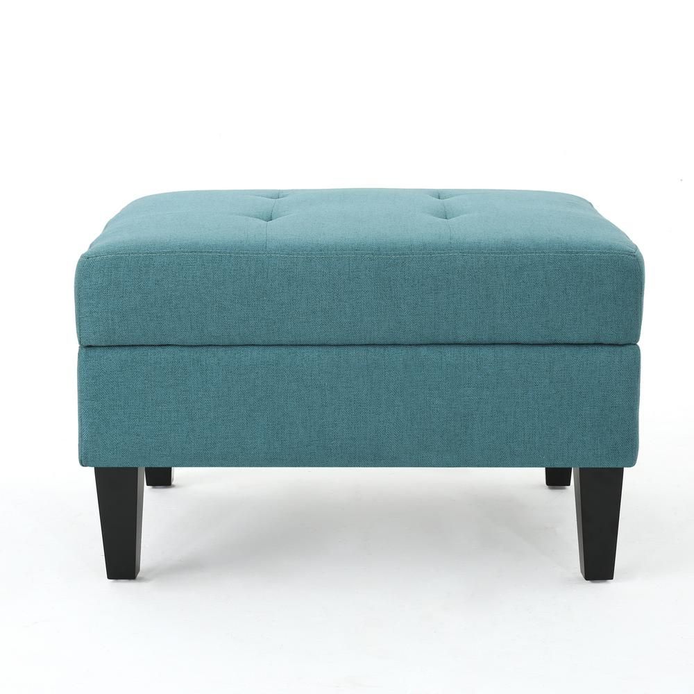 Noble House Zahra Tufted Teal Fabric Storage Ottoman 301490 – The Home For Fabric Storage Ottomans (View 18 of 20)