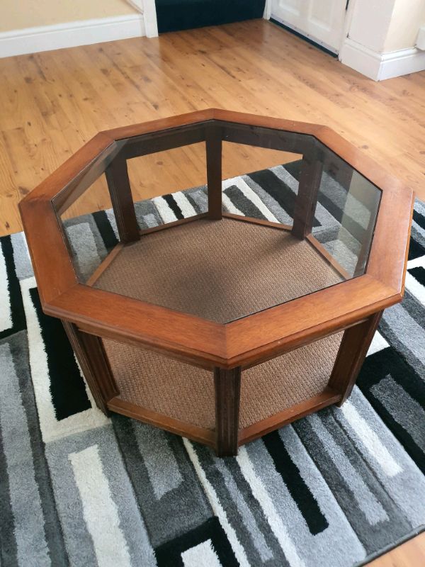 Octagonal Coffee Table With Glass | In Luton, Bedfordshire | Gumtree Regarding Octagon Console Tables (View 8 of 20)