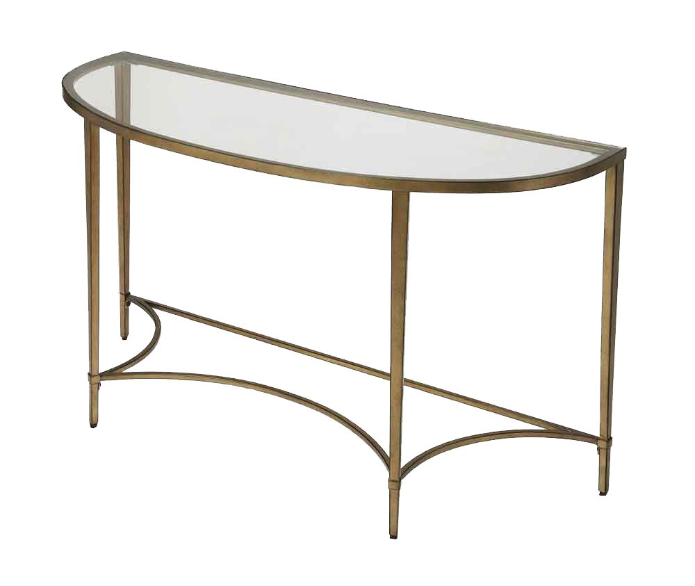 Offex Gold Tempered Glass Demilune Console Table – Walmart Intended For Glass And Gold Console Tables (View 10 of 20)