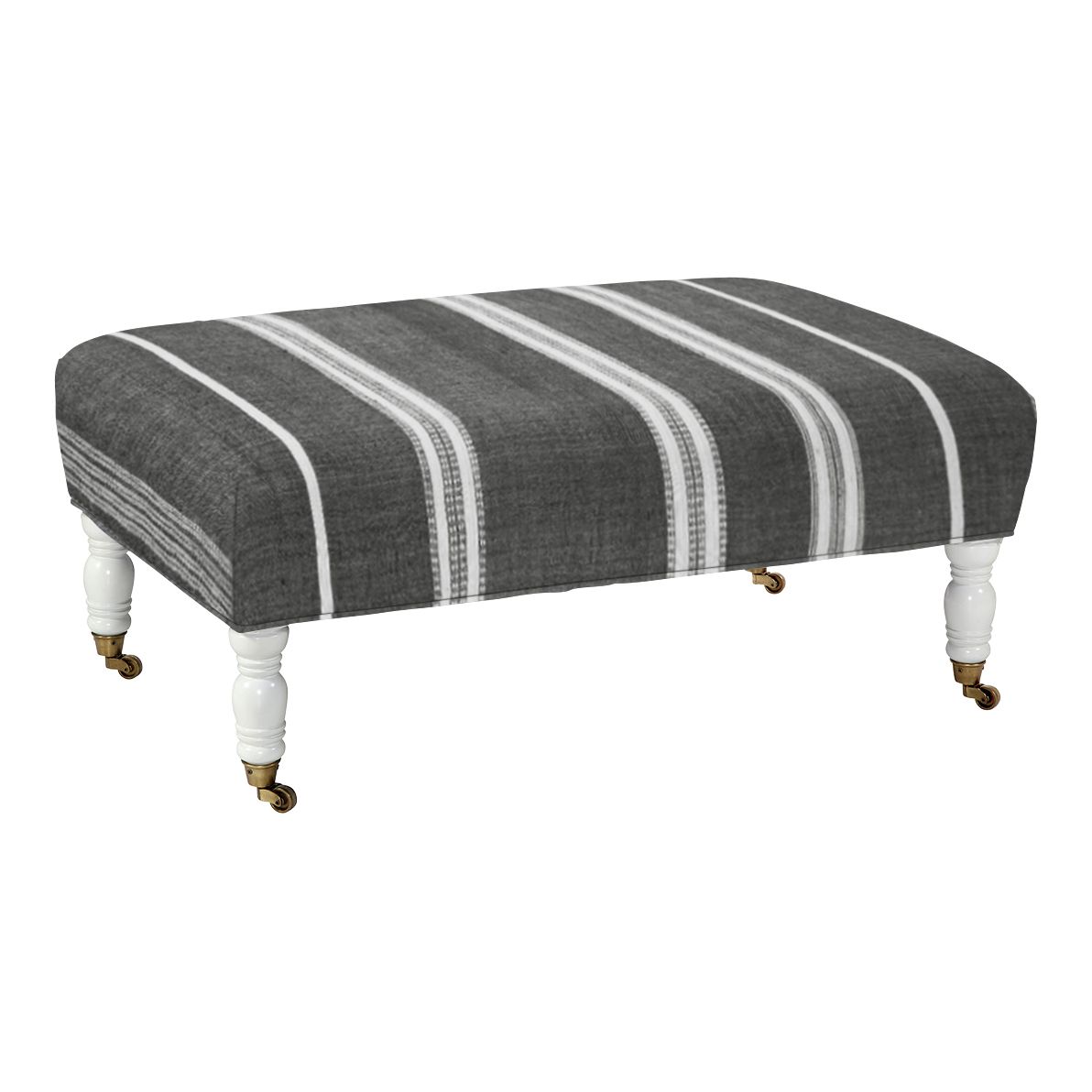 Oliver Cocktail Ottoman, Gray/natural Stripes Cotton – Imagine Home Throughout Natural Solid Cylinder Pouf Ottomans (View 1 of 20)