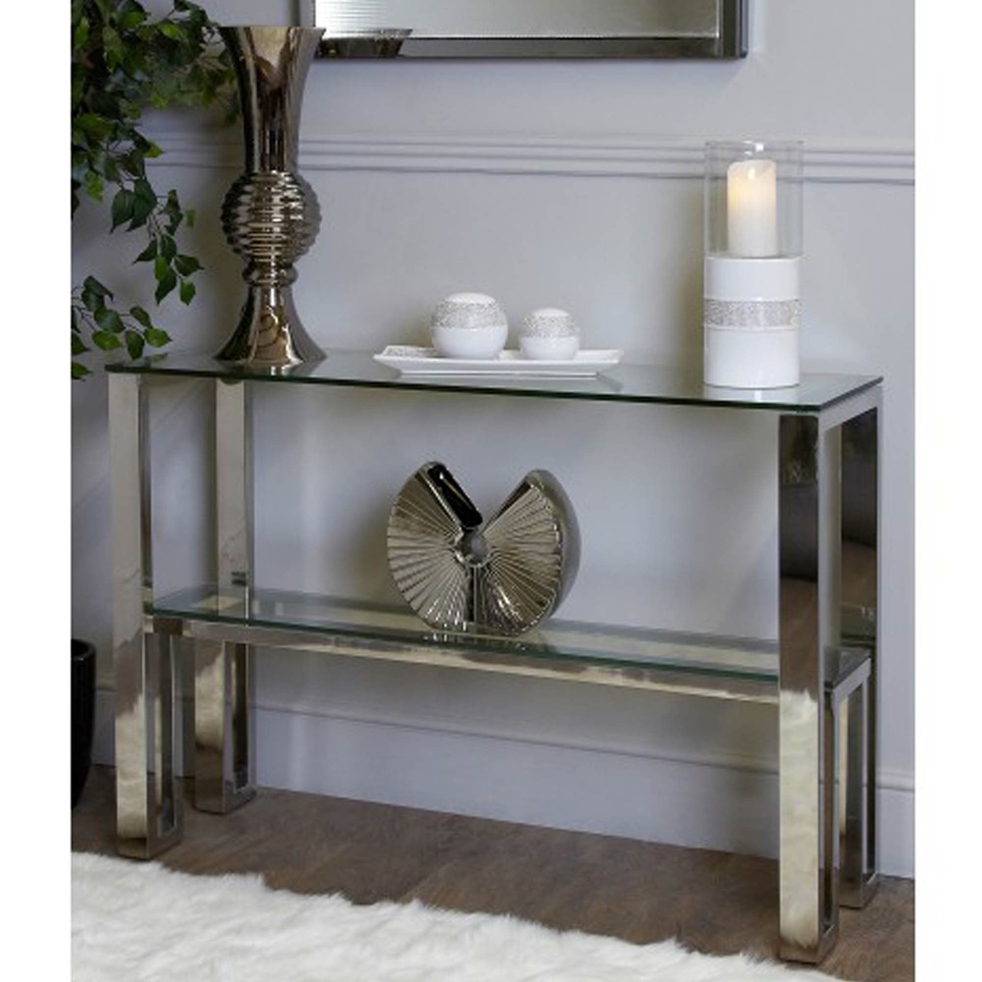 Ollie Chrome Console Table | Modern & Contemporary | Console Tables Throughout Chrome Console Tables (View 4 of 20)