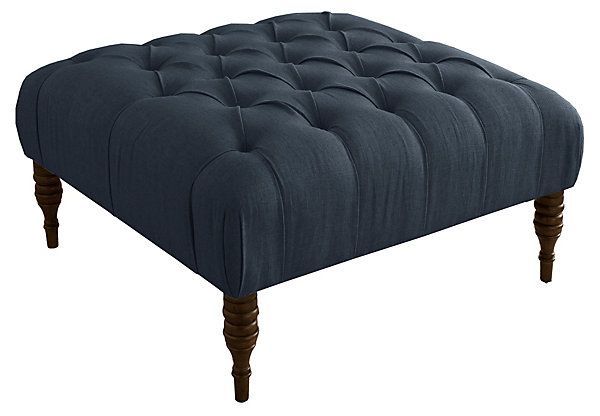 One Kings Lane – Room To Party – Elliot Cocktail Ottoman, Navy Throughout Navy And Light Gray Woven Pouf Ottomans (View 4 of 20)
