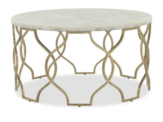 Openwork Round Traditional Cocktail Table In Gold Detailshttp://www Regarding Round Gold Metal Cage Nesting Ottomans Set Of  (View 6 of 20)