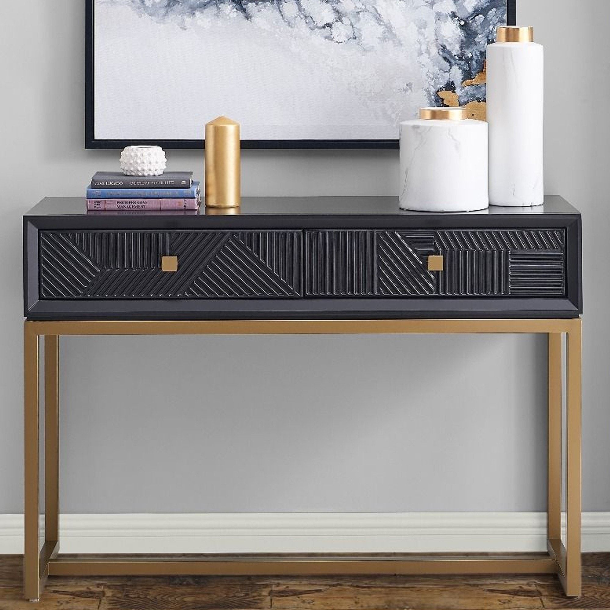 Orlando Console Table | Black Console Table | Modern Console Table Within Aged Black Console Tables (View 4 of 20)