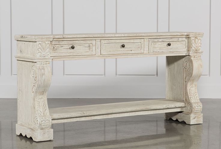 Otb White Wash 3 Drawer Console Table | Global Furniture, Console Table Inside Oceanside White Washed Console Tables (View 2 of 20)