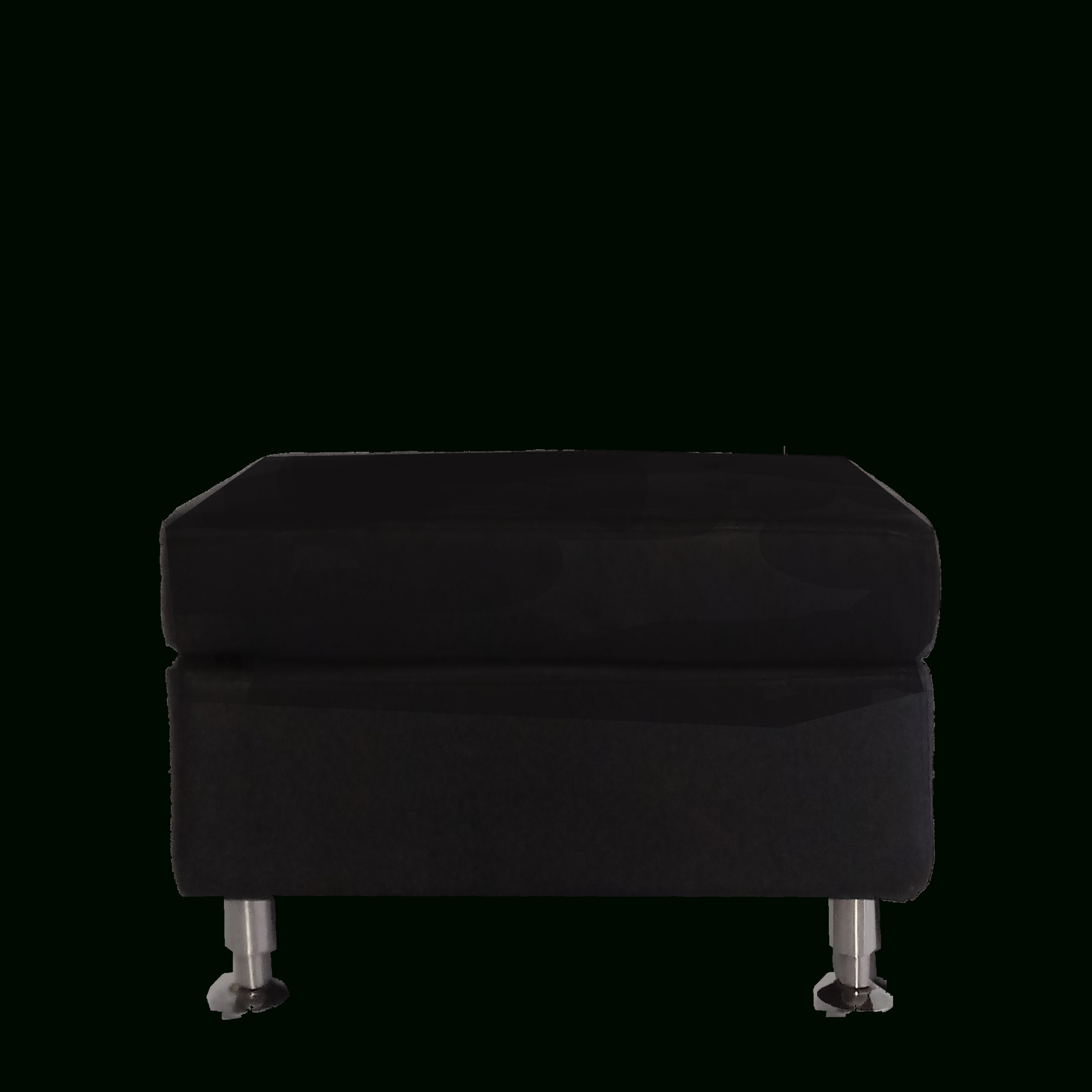 Ottoman – Black Leather Tufted – Small | Element Inside Small White Hide Leather Ottomans (View 12 of 20)