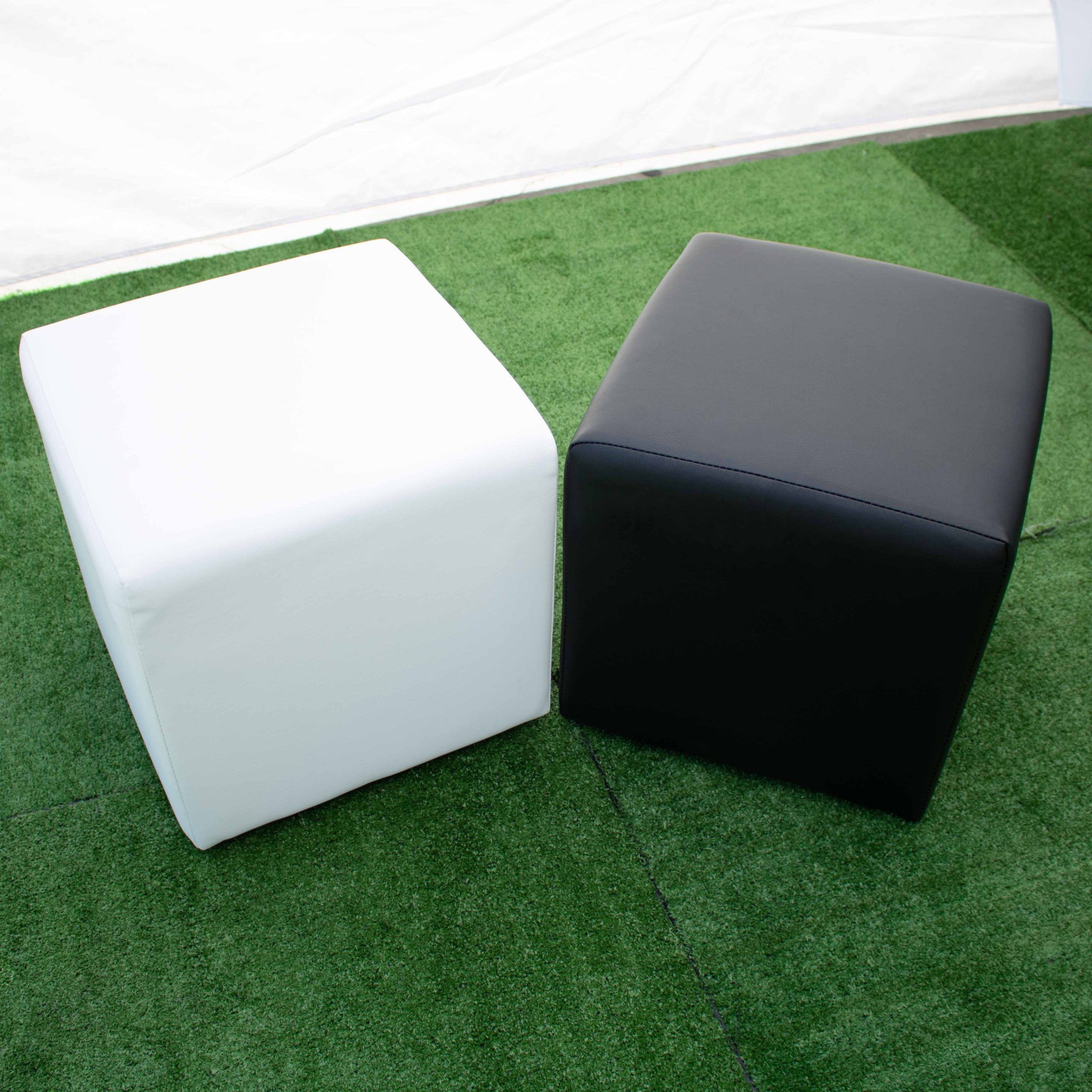 Ottoman – Cube Within White And Blush Fabric Square Ottomans (View 16 of 20)