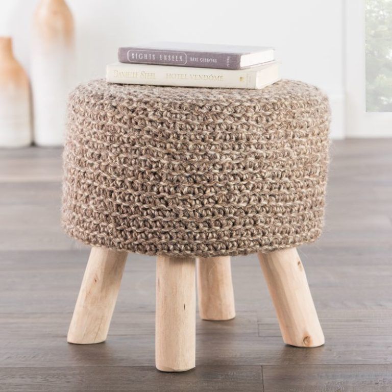 Ottomans & Poufs | Painted Fox Home In Taupe And Beige Ombre Cylinder Tall Pouf Ottomans (View 10 of 20)
