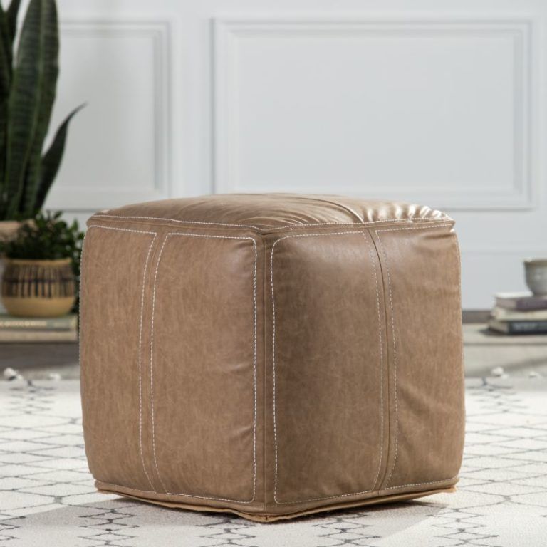 Ottomans & Poufs | Painted Fox Home With Taupe And Beige Ombre Cylinder Tall Pouf Ottomans (View 12 of 20)