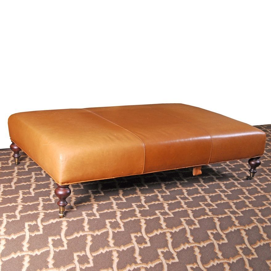 Oversized Leather Ottoman | Leather Ottoman, Ottoman, Leather Upholstery With Regard To Fabric Oversized Pouf Ottomans (View 6 of 20)