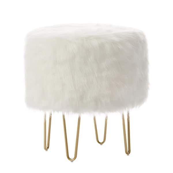 Overstock: Online Shopping – Bedding, Furniture, Electronics For White Faux Fur Round Ottomans (View 17 of 20)