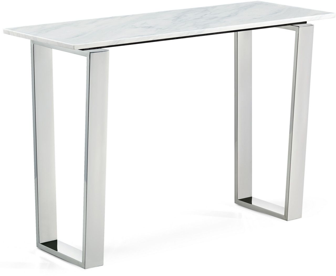 Owen Contemporary Genuine Marble Top Sofa Table W/chrome Stainless Within Silver Stainless Steel Console Tables (View 7 of 20)