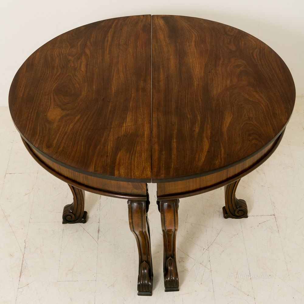 Pair Of Georgian Mahogany Half Round Console Table – Antiques Atlas Within Round Console Tables (View 4 of 20)