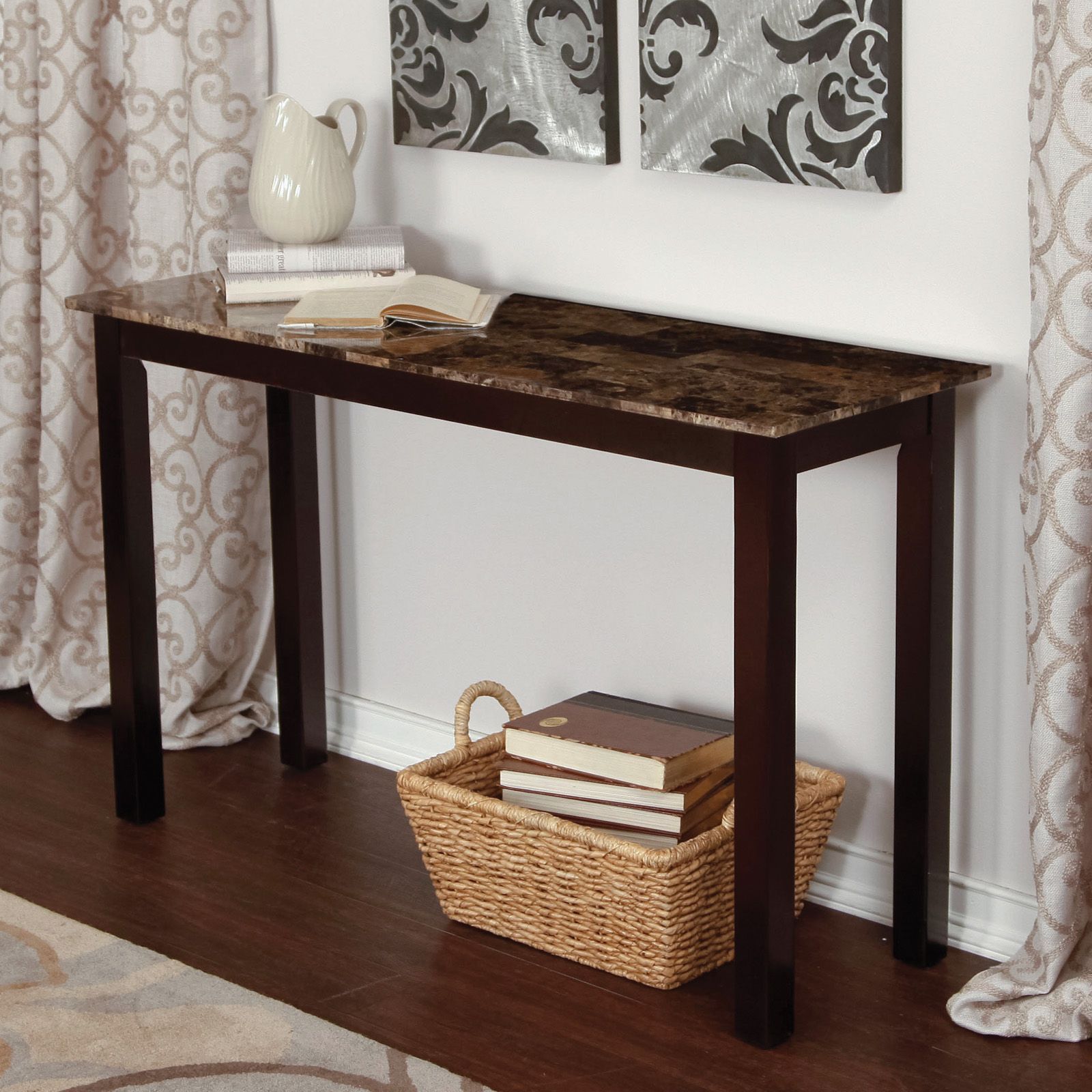 Palazzo Faux Marble Console Table – Console Tables At Hayneedle For Faux White Marble And Metal Console Tables (View 1 of 20)