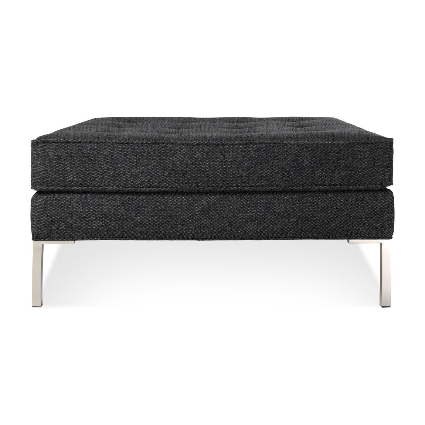 Paramount Large Square Modern Ottoman Lead Front 1 | Large Square For Bronze Steel Tufted Square Ottomans (View 11 of 20)