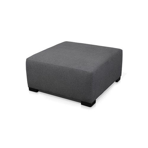 Parker Charcoal Grey Ottoman | Sale | Sleeping Giant Online For Charcoal And Light Gray Cotton Pouf Ottomans (View 4 of 20)
