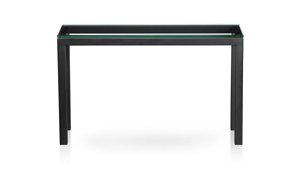 Parsons Console Table With Clear Glass Top | Crate And Barrel In Clear Glass Top Console Tables (View 20 of 20)