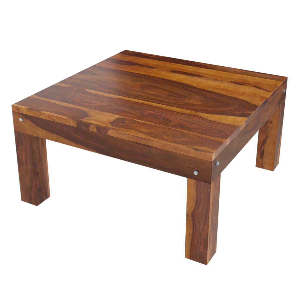 Patet Contemporary Rustic Solid Wood Cocktail Square Coffee Table Intended For Rustic Espresso Wood Console Tables (View 11 of 20)